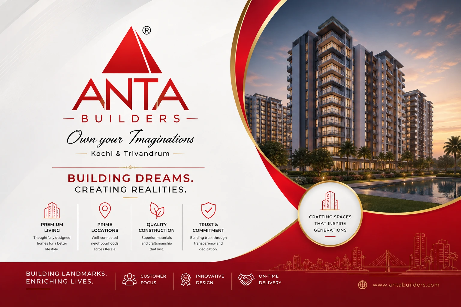 Anta Builders official logo for Kochi residential projects