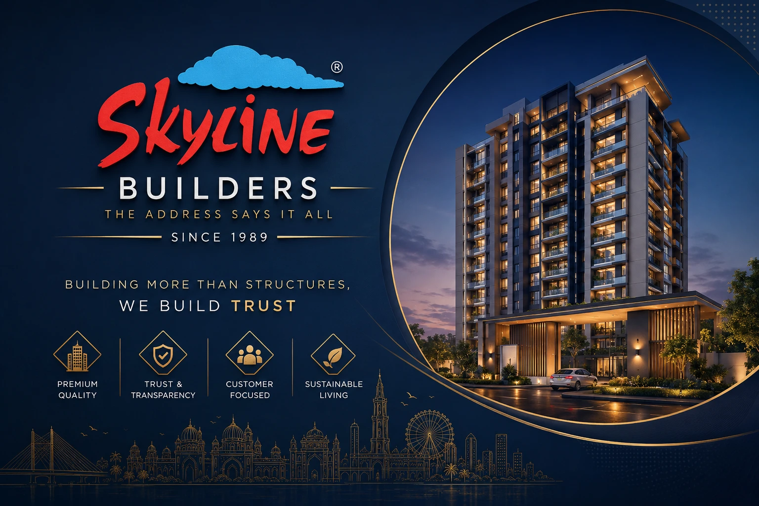 Skyline official logo for Kochi residential projects